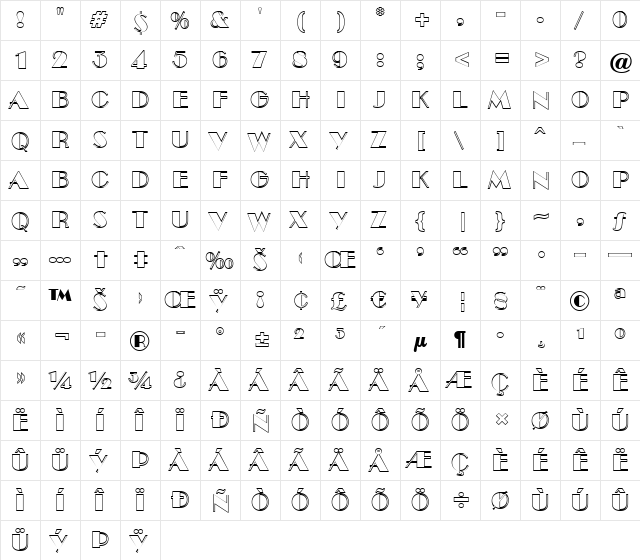 a_BentoOtl Regular  glyph index