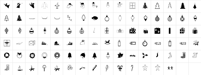DexisDingbatsOneSSK Regular  glyph index