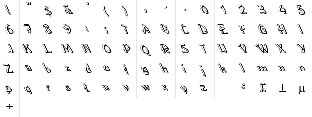 Low Ea Lefty Regular  glyph index