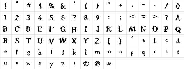 Injected Regular  glyph index