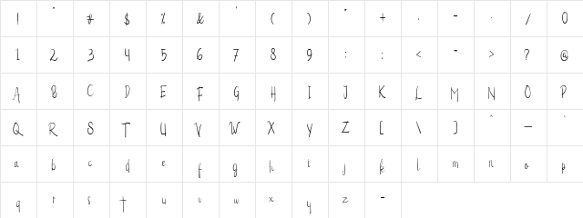 Alexandrea Regular  glyph index