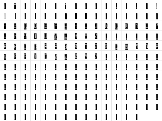 BlockTitling Standard  glyph index
