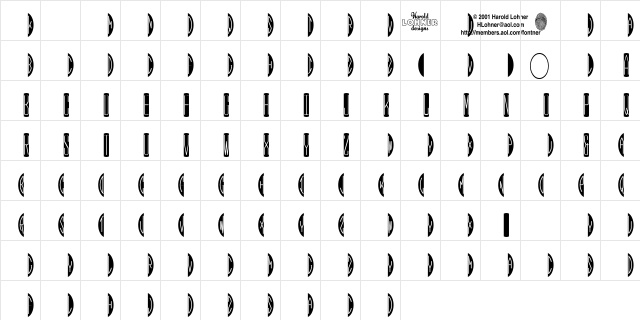 HMBlackOvalThree Regular  glyph index