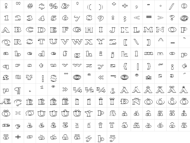 FZ ROMAN 30 HOLLOW EX Normal  glyph index