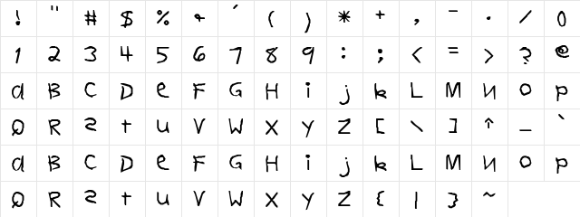 FirstGrader-Normal   glyph index