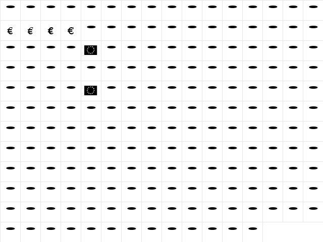 Scala Regular  glyph index