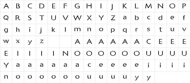 Allcan DEMO Regular  glyph index