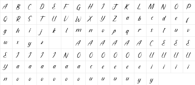 Westerlies Demo Regular  glyph index