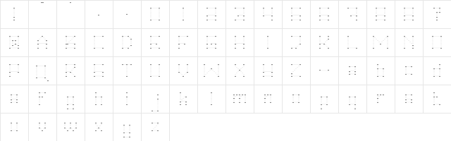 hei dots follow me! Regular  glyph index