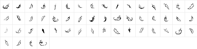 ChiliPepper Dingbats Regular  glyph index