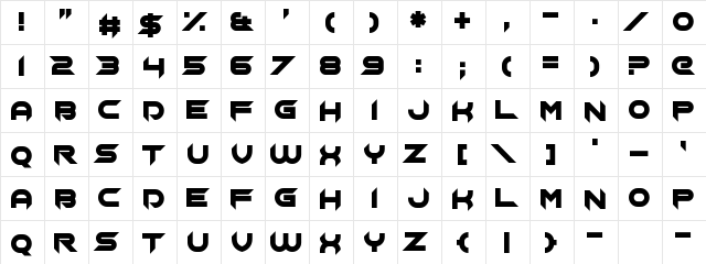 Chopsic Regular  glyph index