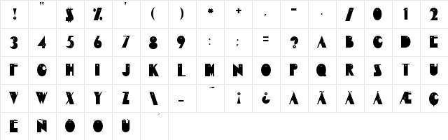 Exquisite Regular  glyph index