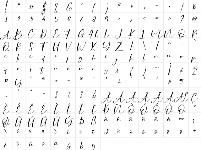 Challenge - Personal Use Regular  glyph index