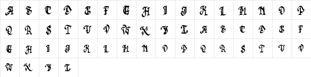 Acude FREE Regular  glyph index