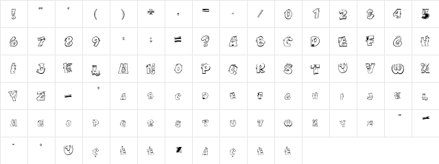 ceraicacture Regular  glyph index