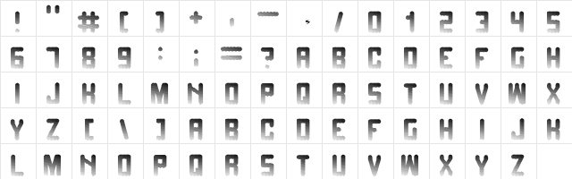 Fade to grey Regular  glyph index