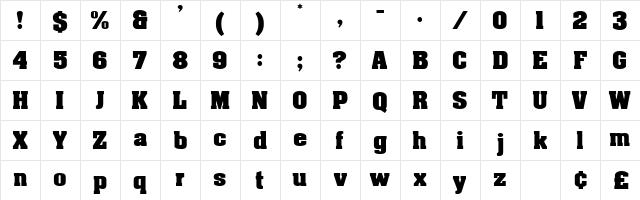 Euphemia Display SSi Regular  glyph index