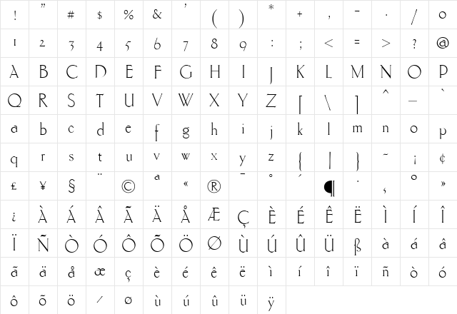 Ehmcke-HTF Medium  glyph index
