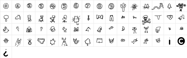 ChankbatsCritters Regular  glyph index