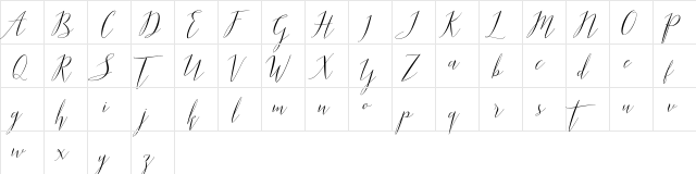 Parlinttons Script Regular  glyph index