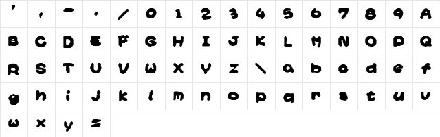 Yoshi's Story (game text) (BRK) Regular  glyph index