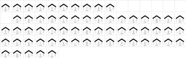 101! On the Home Front Regular  glyph index