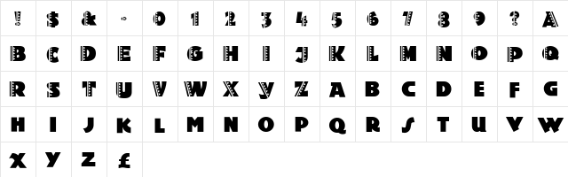 HolyRavioli Regular  glyph index