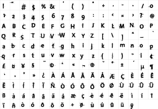 JesusLovesYou Regular  glyph index