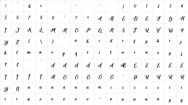 Getsu Magic - Personal Use Regular  glyph index