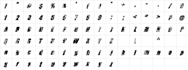 Deadly Black Regular  glyph index