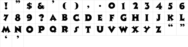 ZaleskiCaps Medium  glyph index