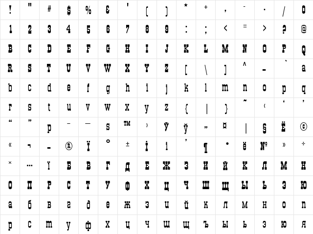 Grad Plain  glyph index