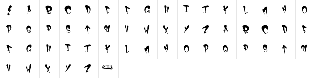NY FAT Regular  glyph index