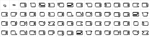 Patriotic Hollow Regular  glyph index