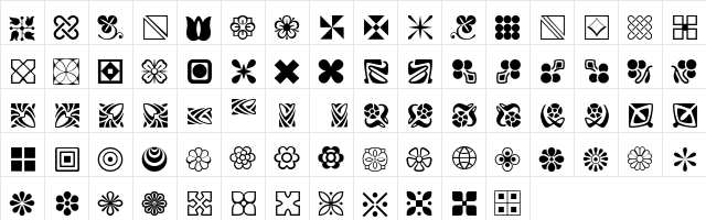 LDecorationPi-Two Regular  glyph index