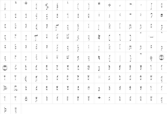 FZ JAZZY 35 HOLLOW Normal  glyph index