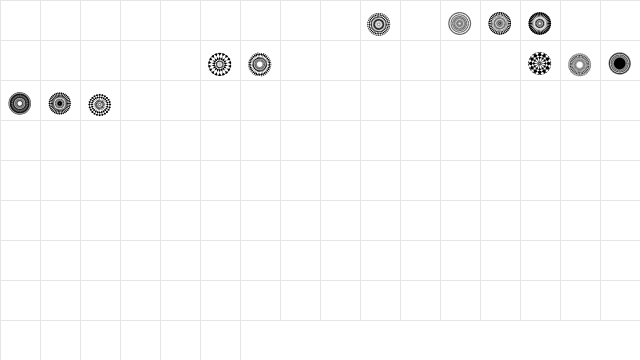 Mandalas pro Regular  glyph index