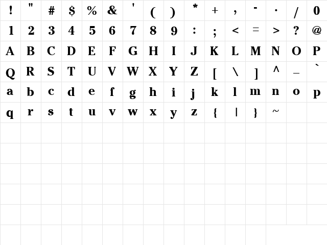 Nobody's Fault 6 Regular  glyph index
