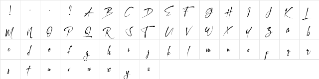 Kallem Regular  glyph index