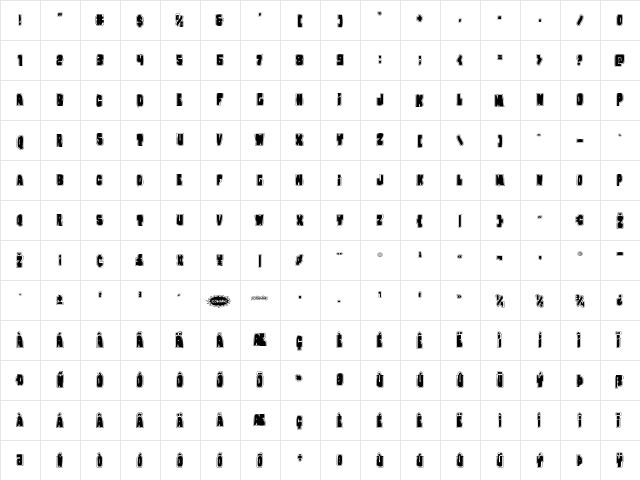 Nobody's Home Academy Regular  glyph index