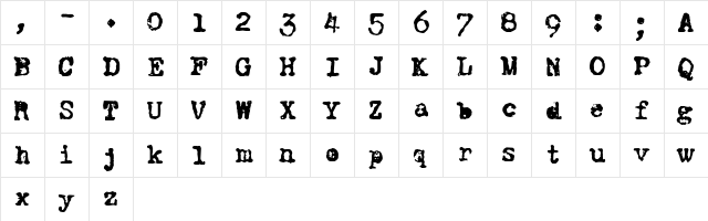 CF World at War PERSO Regular  glyph index