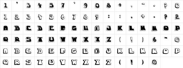 chuckablock Regular  glyph index