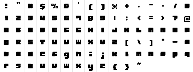 GauFontRubberSoul Regular  glyph index