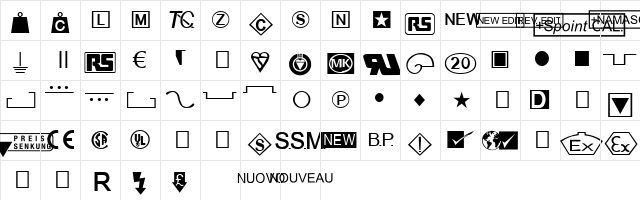 RSAUS10 Regular  glyph index