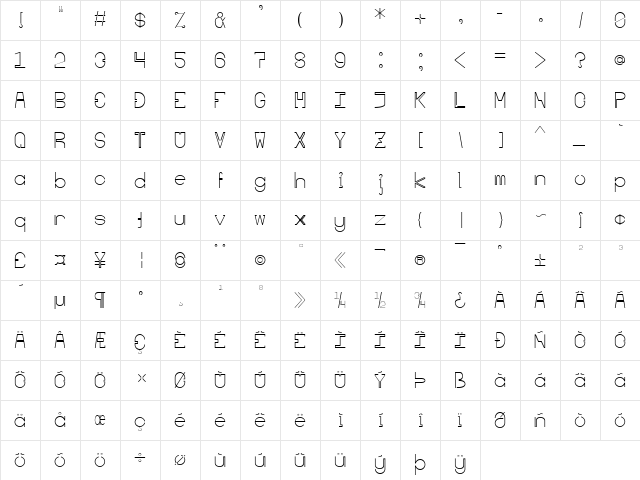 Continuity Continuity  glyph index