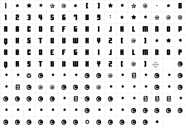 Clearwerkkraftremix Regular  glyph index