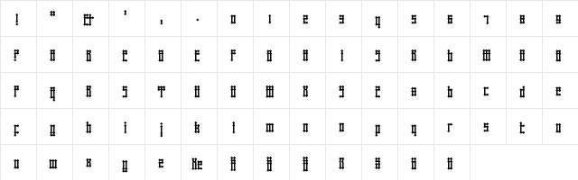 xe Callig Better Regular  glyph index