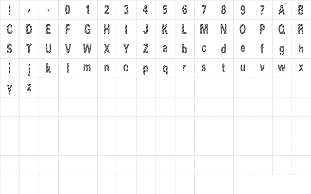 Curtain Regular  glyph index