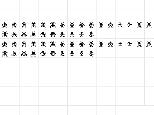Binary Soldiers Regular  glyph index