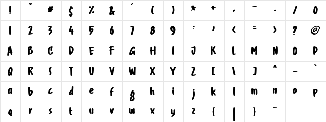 Ghoust Solid Regular  glyph index